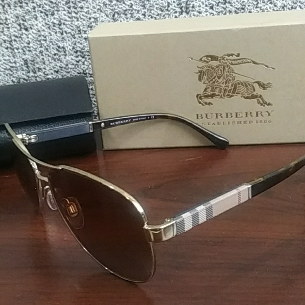 Burberry Plaid Aviator Sunglasses